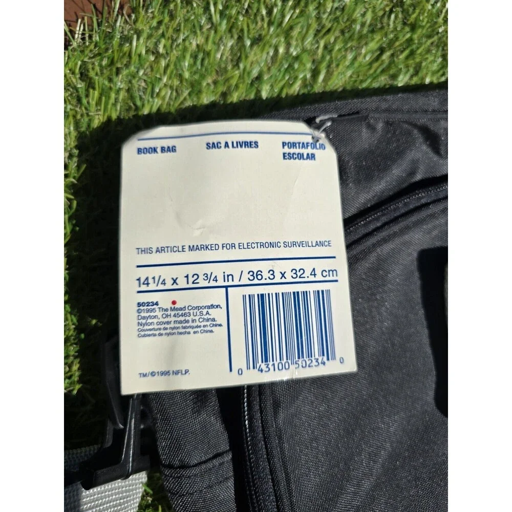 Vintage 1990s Mead NFL Raiders Messenger Carry-on Gym Laptop Book Bag NWT
